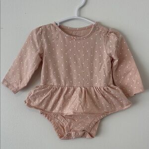 Carter's Peach Long-Sleeve Peplum Bodysuit